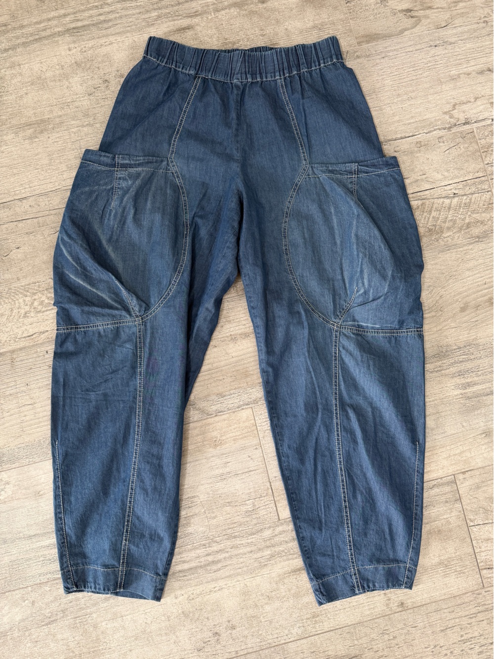 Alembika Denim Relaxed Balloon 100% Cotton Ankle Pants Small